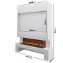 Self Build Media Wall with 3-Sided 50 inch Electric Smart Fireplace with Log Store - AmberGlo