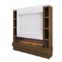 Self Build Walnut Media Wall with Black 3-Sided Inset Electric Fireplace with Shelving - 50 Inch - AmberGlo