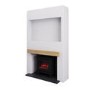 Self Build Media Wall with Oak Beam and Electric Log Burner-Style Smart Stove - AmberGlo