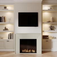 Freestanding Electric Fire with Cream Surround - AmberGlo
