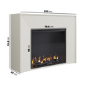 Freestanding Electric Fire with Cream Surround - AmberGlo