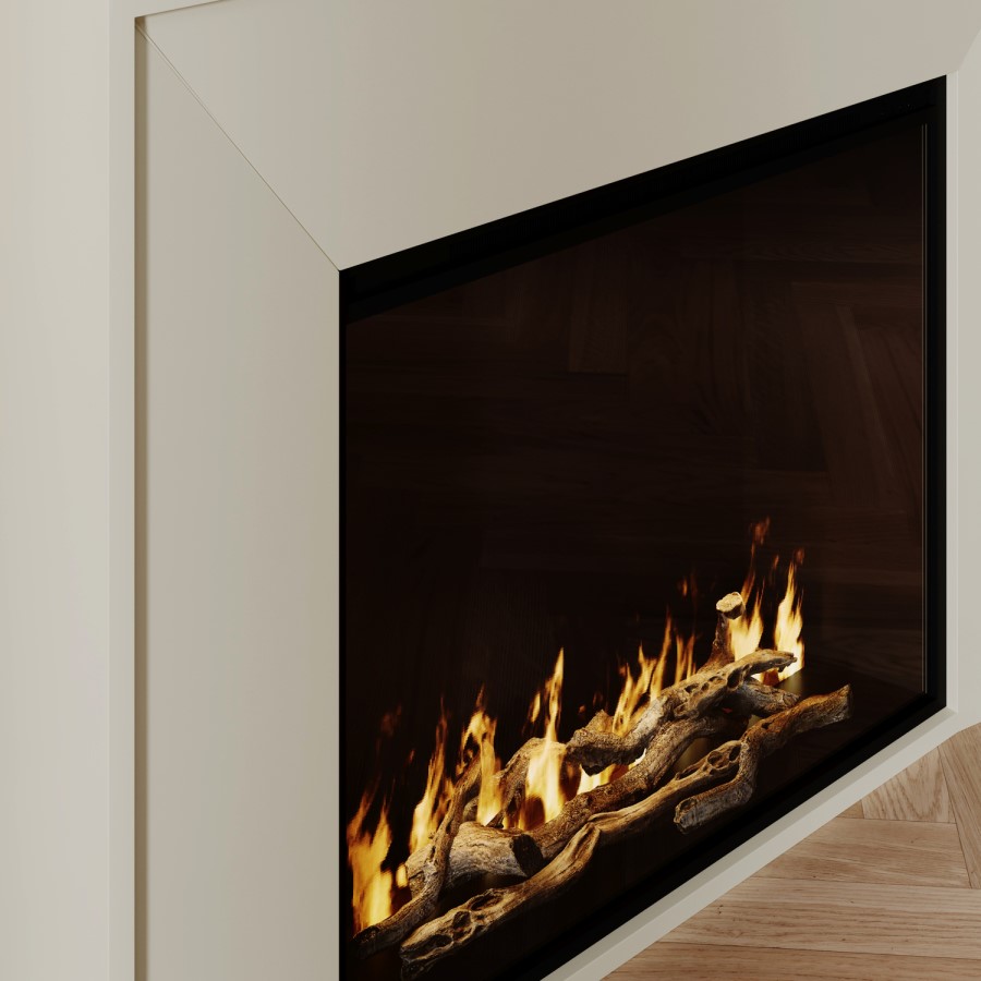 Freestanding Electric Fire with Cream Surround - AmberGlo