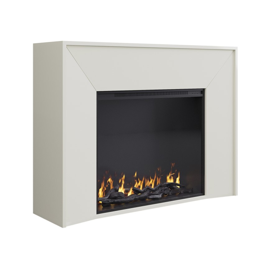 Freestanding Electric Fire with Cream Surround - AmberGlo