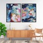 Abstract Large Framed Set of 2 Canvas Prints  - Abstract House