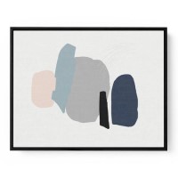 Pastel Minimalist Abstract Framed Canvas Print - Abstract House
