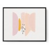 Pink &amp; Yellow Watercolour Abstract Shapes Framed Canvas Print - Abstract House