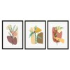 Abstract Botanical Set of 3 Wood Framed Prints - Abstract House