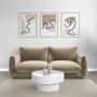 Beige & Black Abstract Lines Set of 3 Wood Framed Prints- Abstract House