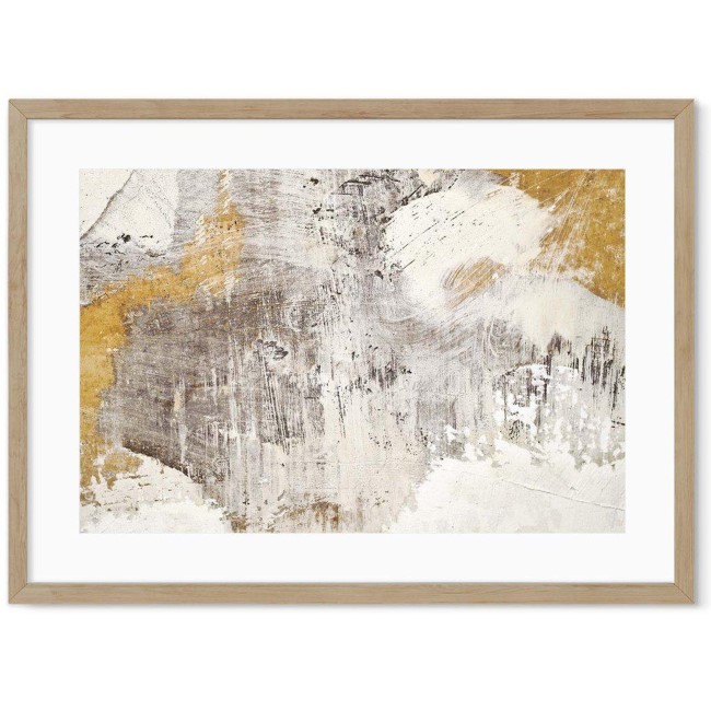 Gold Abstract Large Wood Framed Print - Abstract House