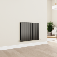Eco Eleganza Midnight Black Horizontal Flat Designer Aluminium Radiator 600x750mm Double Panel 3056 BTU Eco Eleganza Midnight Black Horizontal Flat Designer Aluminium Radiator 600x750mm Double Panel 3056 BTU