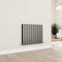 Eco Eleganza Anthracite Horizontal Flat Designer Aluminium Radiator 600x750mm Double Panel 3056 BTU Eco Eleganza Anthracite Horizontal Flat Designer Aluminium Radiator 600x750mm Double Panel 3056 BTU