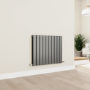 Eco Eleganza Anthracite Horizontal Flat Designer Aluminium Radiator 600x750mm Double Panel 3056 BTU