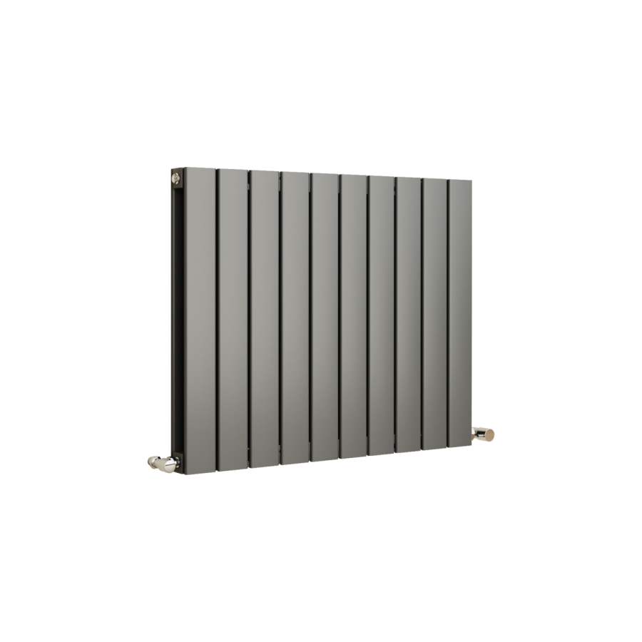 Eco Eleganza Anthracite Horizontal Flat Designer Aluminium Radiator 600x750mm Double Panel 3056 BTU