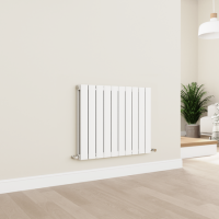 Eco Eleganza White Horizontal Flat Designer Aluminium Radiator 600x750mm Double Panel 3056 BTU Eco Eleganza White Horizontal Flat Designer Aluminium Radiator 600x750mm Double Panel 3056 BTU
