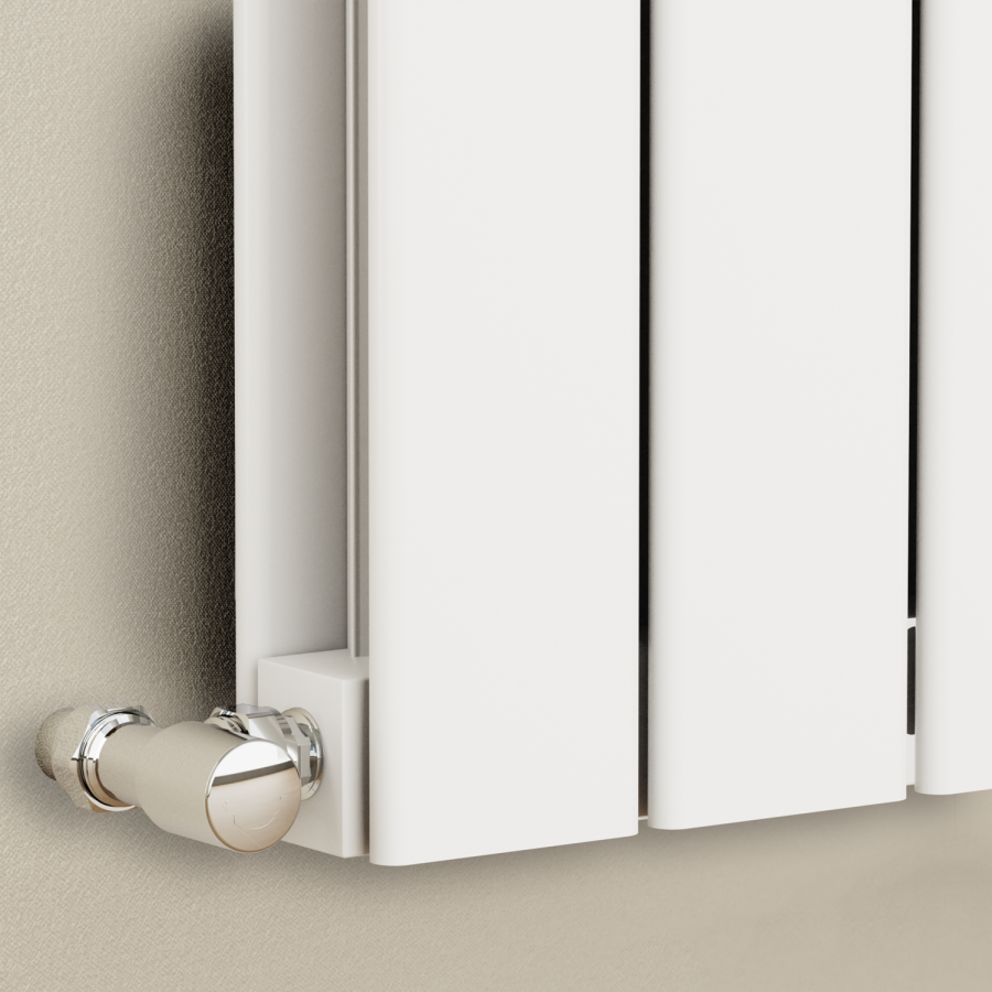 Eco Eleganza White Horizontal Flat Designer Aluminium Radiator 600x750mm Double Panel 3056 BTU