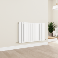 Eco Eleganza White Horizontal Flat Designer Aluminium Radiator 600x975mm Double Panel 3973 BTU Eco Eleganza White Horizontal Flat Designer Aluminium Radiator 600x975mm Double Panel 3973 BTU
