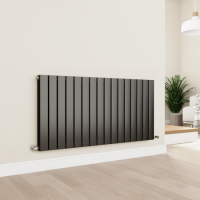 Eco Eleganza Midnight Black Horizontal Flat Designer Aluminium Radiator 600x1200mm Double Panel 4890 BTU Eco Eleganza Midnight Black Horizontal Flat Designer Aluminium Radiator 600x1200mm Double Panel 4890 BTU