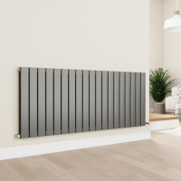 Eco Eleganza Anthracite Horizontal Flat Designer Aluminium Radiator 600x1425mm Double Panel 5807 BTU Eco Eleganza Anthracite Horizontal Flat Designer Aluminium Radiator 600x1425mm Double Panel 5807 BTU