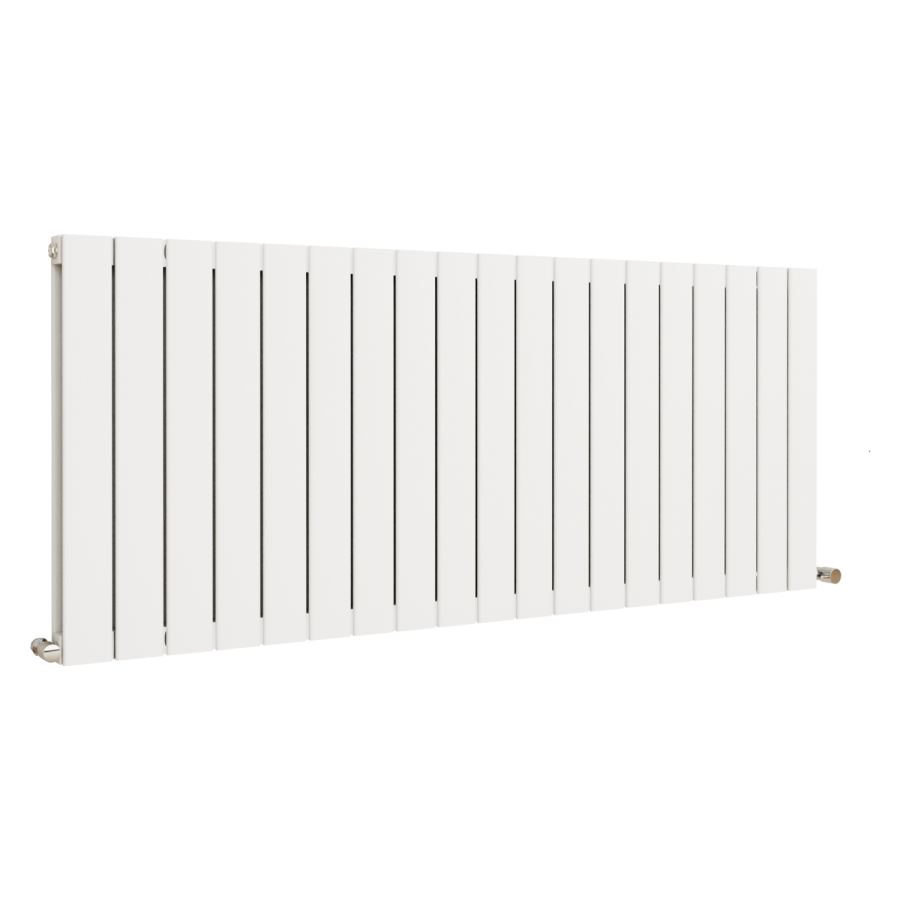 Eco Eleganza White Horizontal Flat Designer Aluminium Radiator 600x1425mm Double Panel 5807 BTU