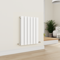 Eco Eleganza White Horizontal Flat Designer Aluminium Radiator 600x450mm Double Panel 1834 BTU