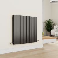 Eco Eleganza Midnight Black Horizontal Flat Designer Aluminium Radiator 600x600mm Double Panel 2445 BTU Eco Eleganza Midnight Black Horizontal Flat Designer Aluminium Radiator 600x600mm Double Panel 2445 BTU