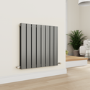 Eco Eleganza Anthracite Horizontal Flat Designer Aluminium Radiator 600x600mm Double Panel 2445 BTU