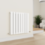 Eco Eleganza White Horizontal Flat Designer Aluminium Radiator 600x600mm Double Panel 2445 BTU