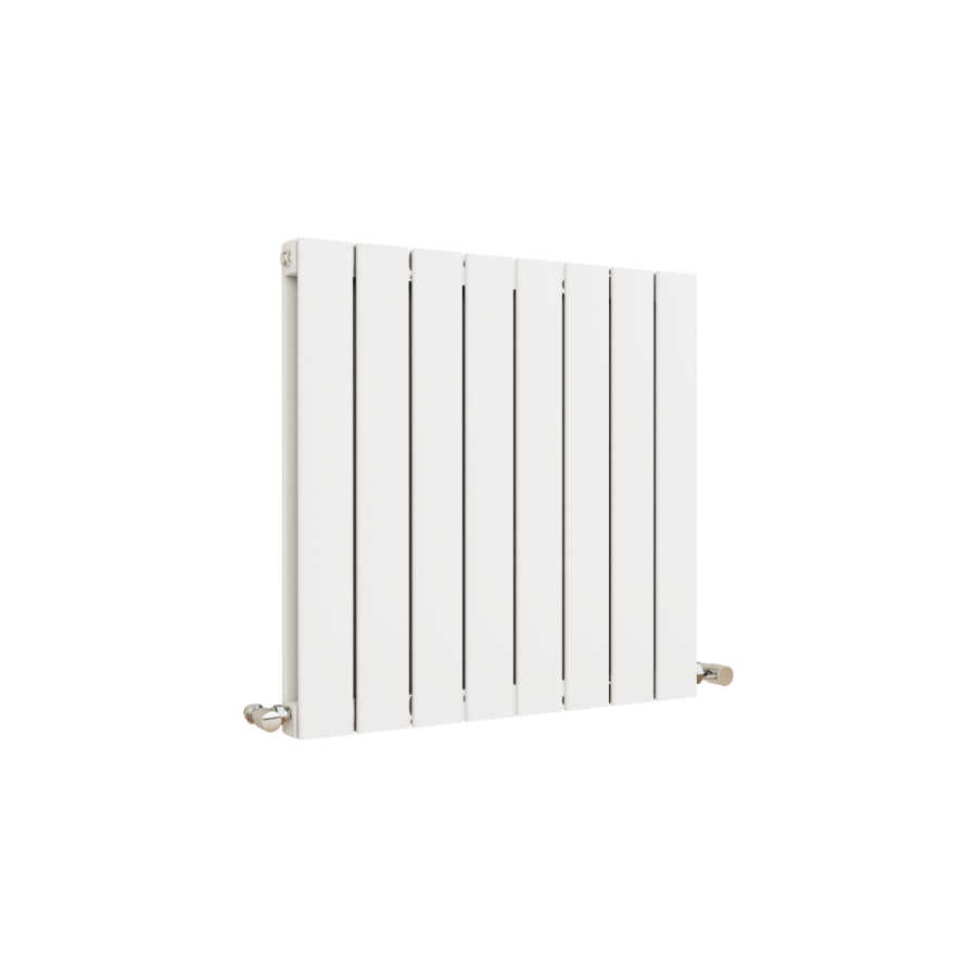 Eco Eleganza White Horizontal Flat Designer Aluminium Radiator 600x600mm Double Panel 2445 BTU