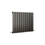 Eco Eleganza Midnight Black Horizontal Flat Designer Aluminium Radiator 600x750mm Single Panel 2302 BTU