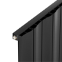 Eco Vivante Midnight Black Horizontal Wave Designer Aluminium Radiator 600x945mm Single Panel 3055 BTU