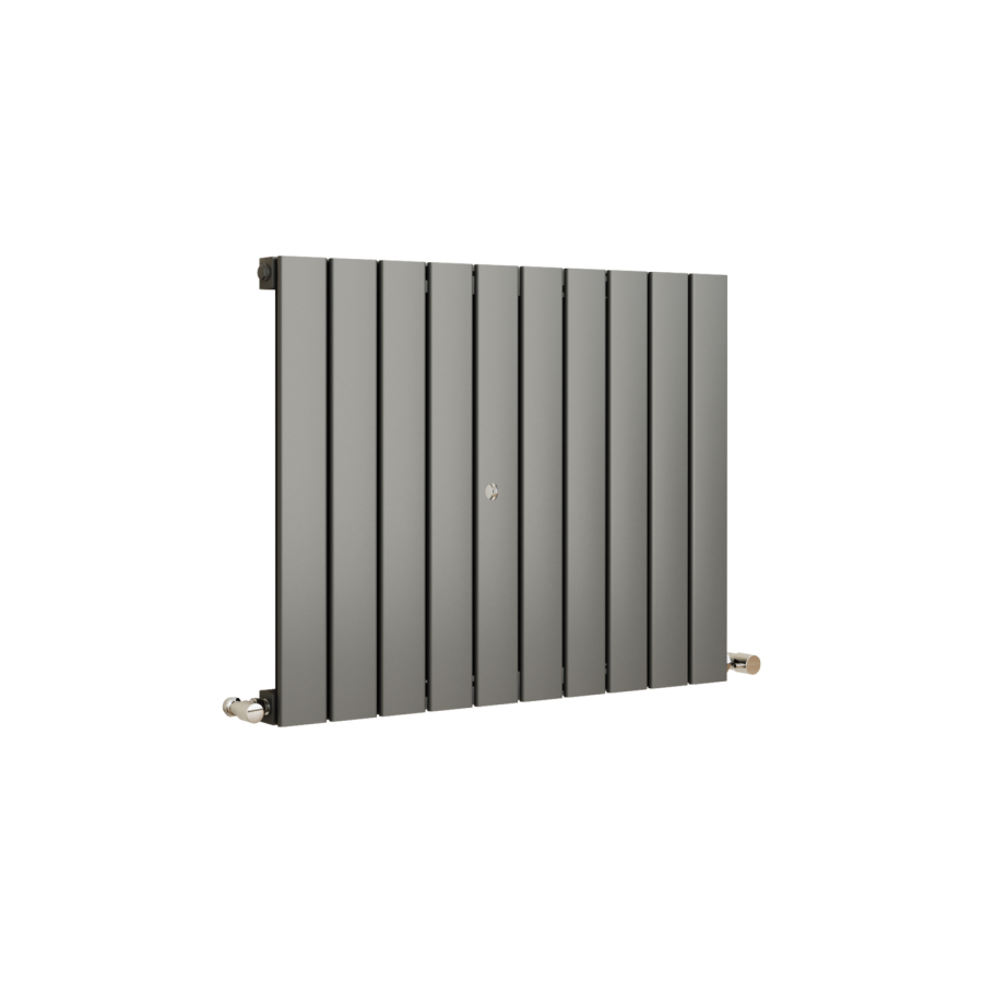 Eco Eleganza Anthracite Horizontal Flat Designer Aluminium Radiator 600x750mm Single Panel 2302 BTU