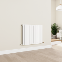Eco Eleganza White Horizontal Flat Designer Aluminium Radiator 600x750mm Single Panel 2302 BTU Eco Eleganza White Horizontal Flat Designer Aluminium Radiator 600x750mm Single Panel 2302 BTU