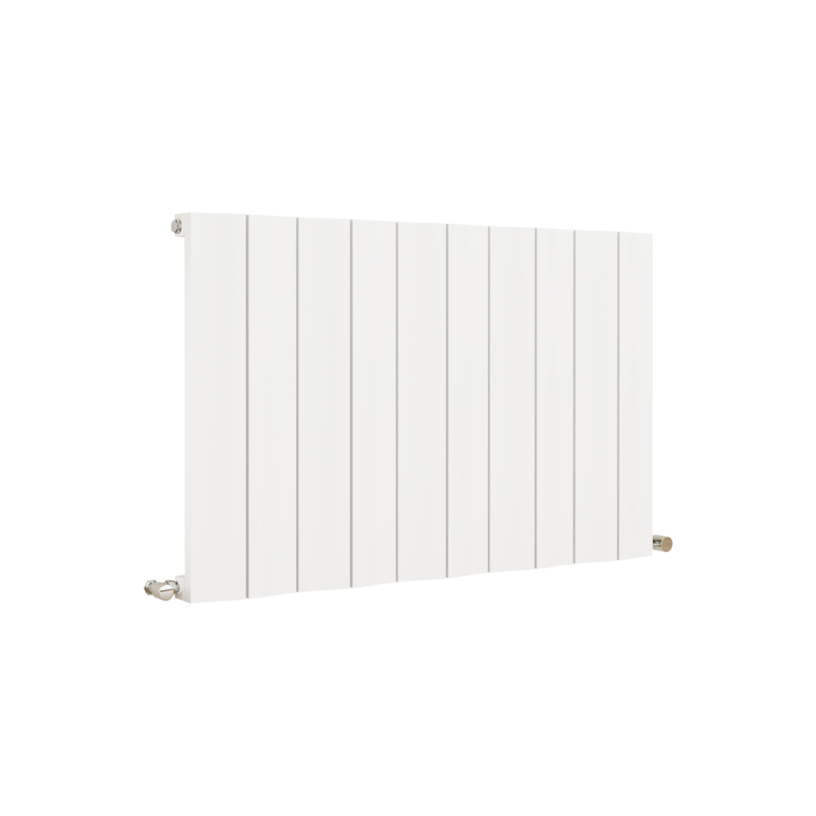 Eco Vivante White Horizontal Wave Designer Aluminium Radiator 600x945mm Single Panel 3055 BTU