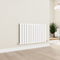 AHS13-600-WCF Eco Eleganza White Horizontal Flat Designer Aluminium Radiator 600x975mm Single Panel 2992 BTU