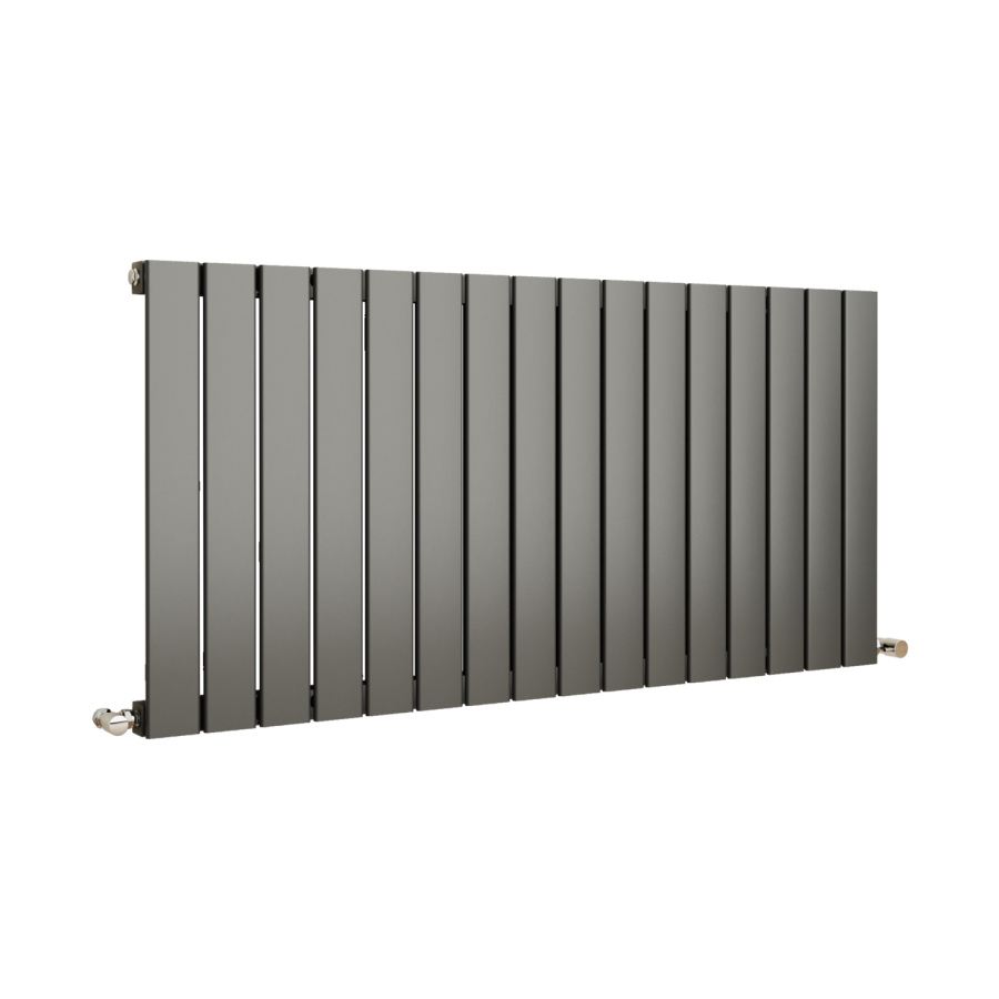 Eco Eleganza Anthracite Horizontal Flat Designer Aluminium Radiator 600x1200mm Single Panel 3683 BTU