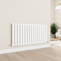Eco Eleganza White Horizontal Flat Designer Aluminium Radiator 600x1200mm Single Panel 3683 BTU Eco Eleganza White Horizontal Flat Designer Aluminium Radiator 600x1200mm Single Panel 3683 BTU