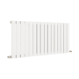 Eco Eleganza White Horizontal Flat Designer Aluminium Radiator 600x1200mm Single Panel 3683 BTU