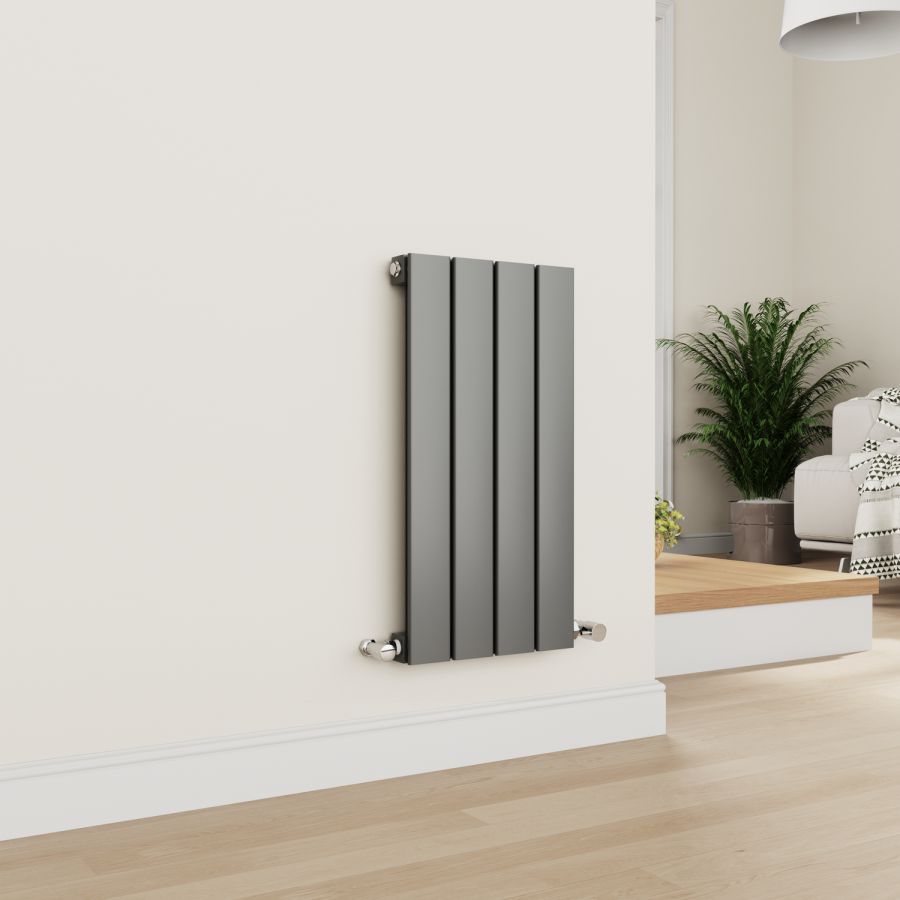 Eco Eleganza Anthracite Horizontal Flat Designer Aluminium Radiator 600x300mm Single Panel 921 BTU