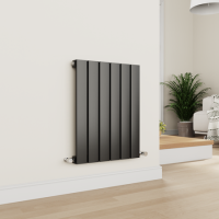Eco Eleganza Midnight Black Horizontal Flat Designer Aluminium Radiator 600x450mm Single Panel 1381 BTU Eco Eleganza Midnight Black Horizontal Flat Designer Aluminium Radiator 600x450mm Single Panel 1381 BTU