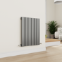 Eco Eleganza Anthracite Horizontal Flat Designer Aluminium Radiator 600x450mm Single Panel 1381 BTU