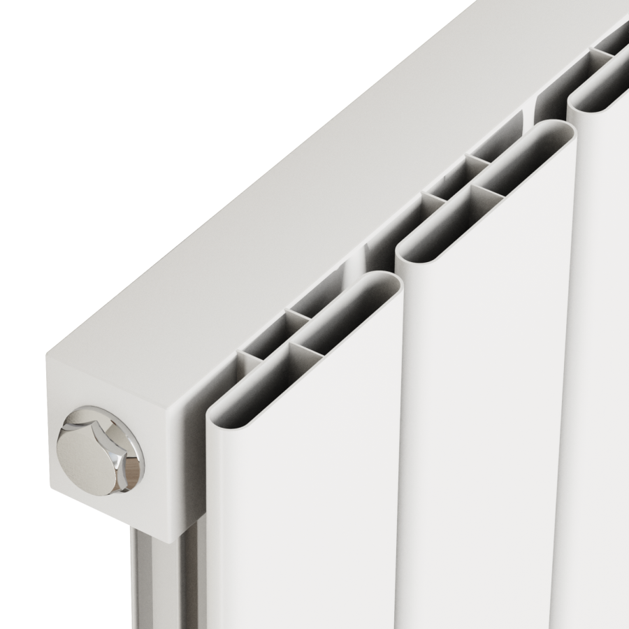 Eco Eleganza White Horizontal Flat Designer Aluminium Radiator 600x450mm Single Panel 1381 BTU