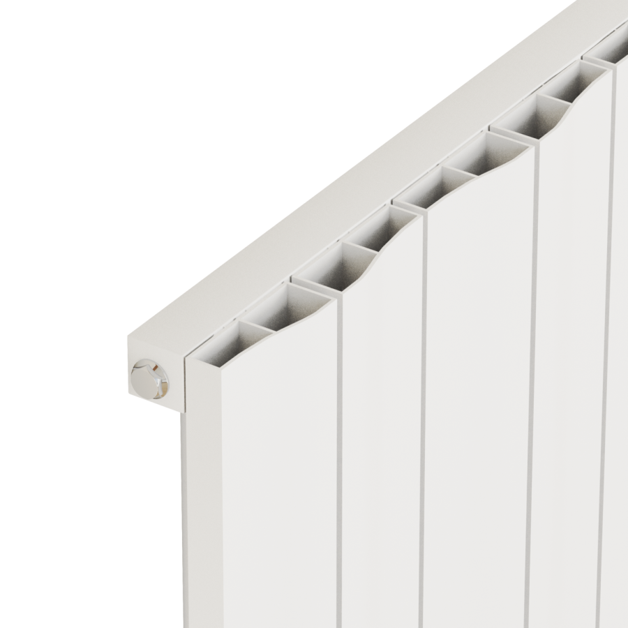 Eco Vivante White Horizontal Wave Designer Aluminium Radiator 600x755mm Single Panel 2444 BTU