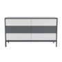 Wide Grey Retro Chest of 6 Drawers with Legs - Aiko