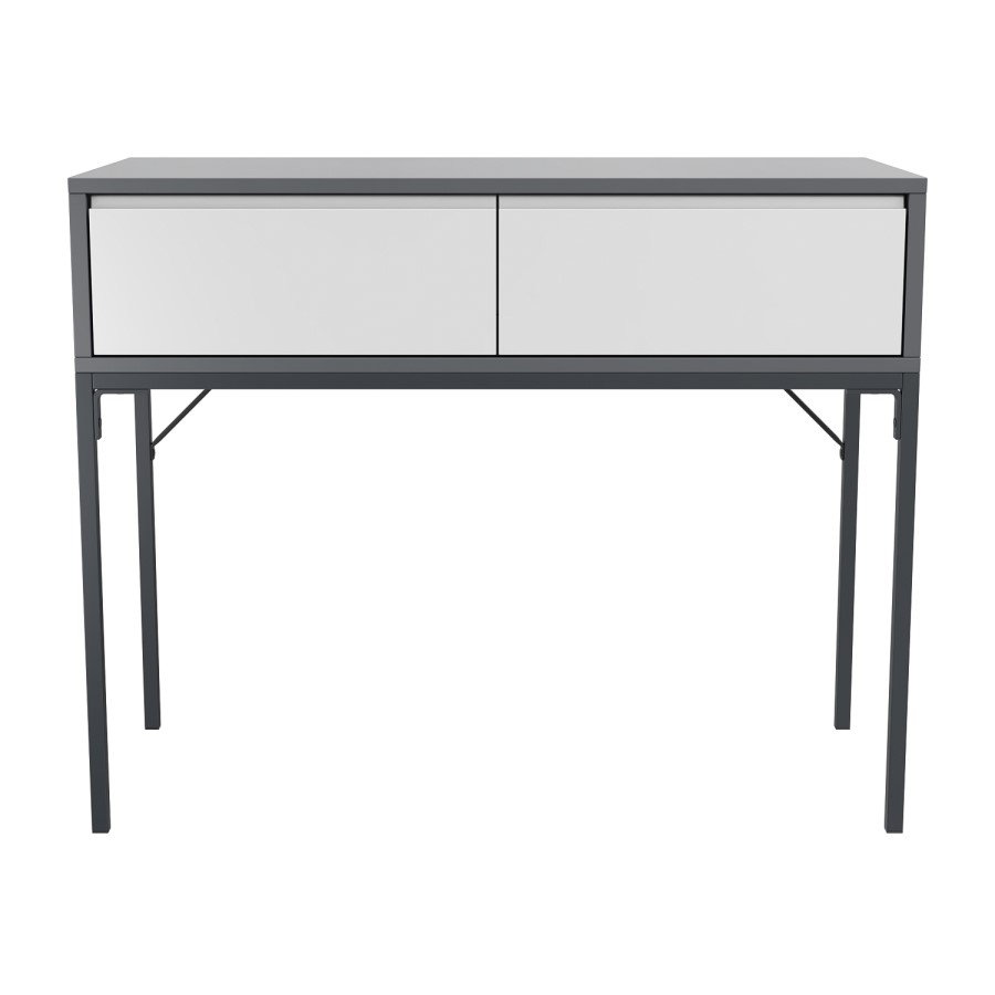 GRADE A1 - Grey Retro Dressing Table with 2 Drawers - Aiko