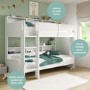 White Bunk Bed with Storage Shelves - Aire