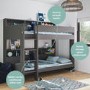 Grey Bunk Bed with Storage Shelves - Aire