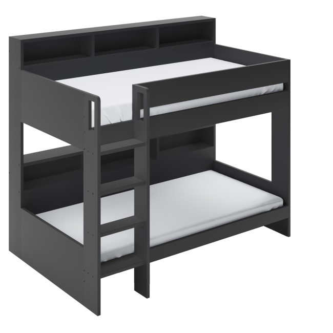 Grey Bunk Bed with Storage Shelves - Aire