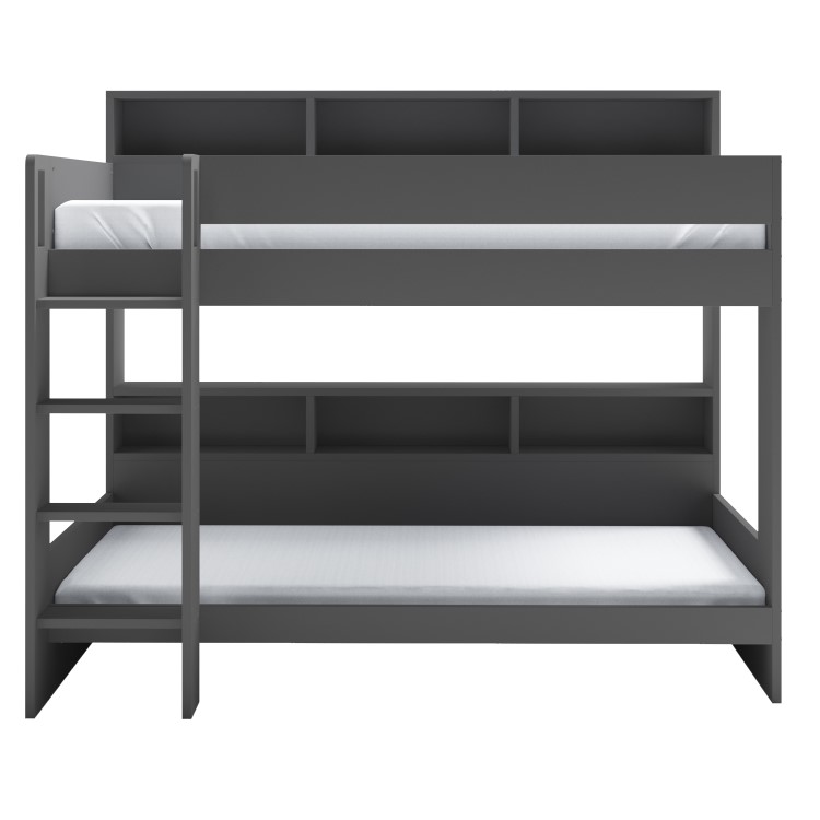 Grey Bunk Bed with Storage Shelves - Aire