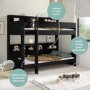 Black Bunk Bed with Storage Shelves - Aire