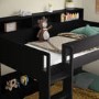 Black Bunk Bed with Storage Shelves - Aire